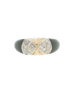 Vintage Kutchinsky 18ct Yellow Gold Diamond & Black Onyx Ring – circa 1975 - Image 2
