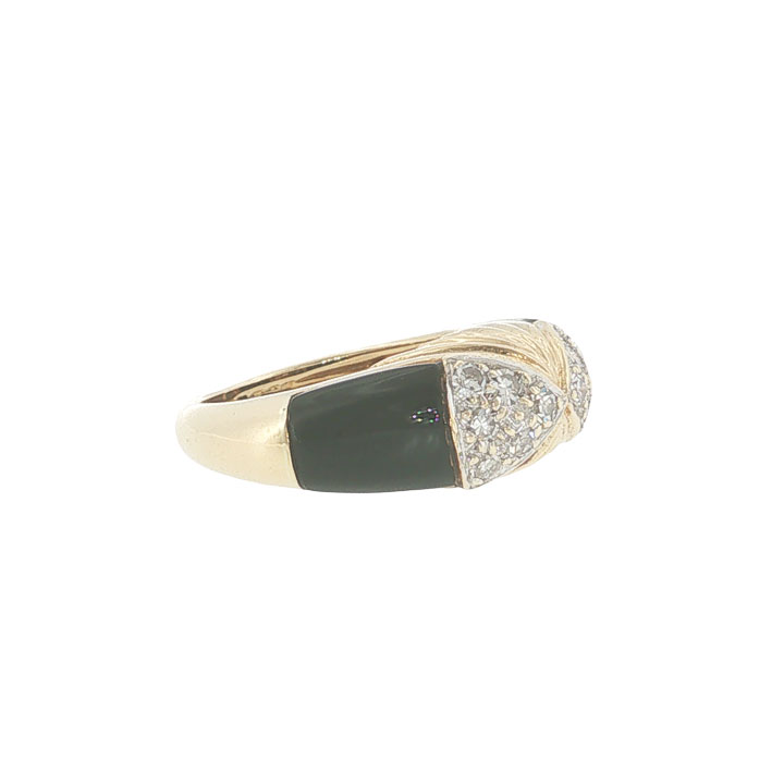 Vintage Kutchinsky 18ct Yellow Gold Diamond & Black Onyx Ring – circa 1975 - Image 7