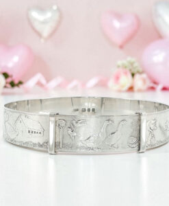 Vintage Sterling Silver Children's Expandable Farmyard Bangle – London 1963