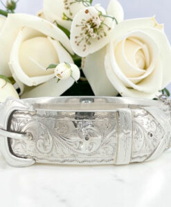 Vintage Sterling Silver Buckle Bangle – Birmingham 1960