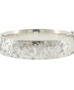 Vintage Georg Jensen Sterling Silver Hand Engraved Bangle – London 1965