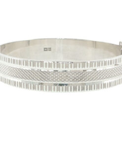Vintage Sterling Silver Diamond Cut Bangle – London 1973