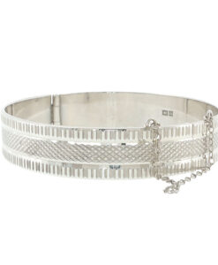 Alternative view of Vintage Sterling Silver Diamond Cut Bangle – London 1973