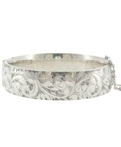 Alternative view of Vintage Georg Jensen Sterling Silver Hand Engraved Bangle – London 1975