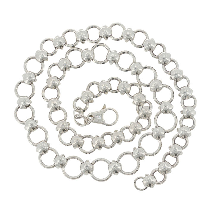 Vintage Sterling Silver Graduated Circle Link Necklace – London 1978 - Image 5