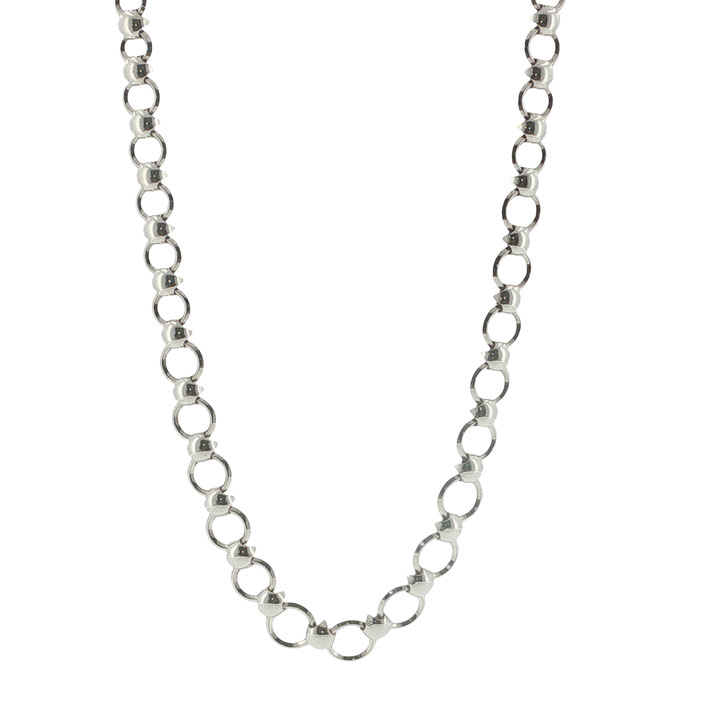 Vintage Sterling Silver Graduated Circle Link Necklace – London 1978 - Image 2
