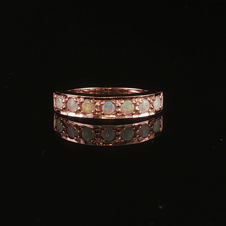 9ct Rose Gold Opal Band Ring
