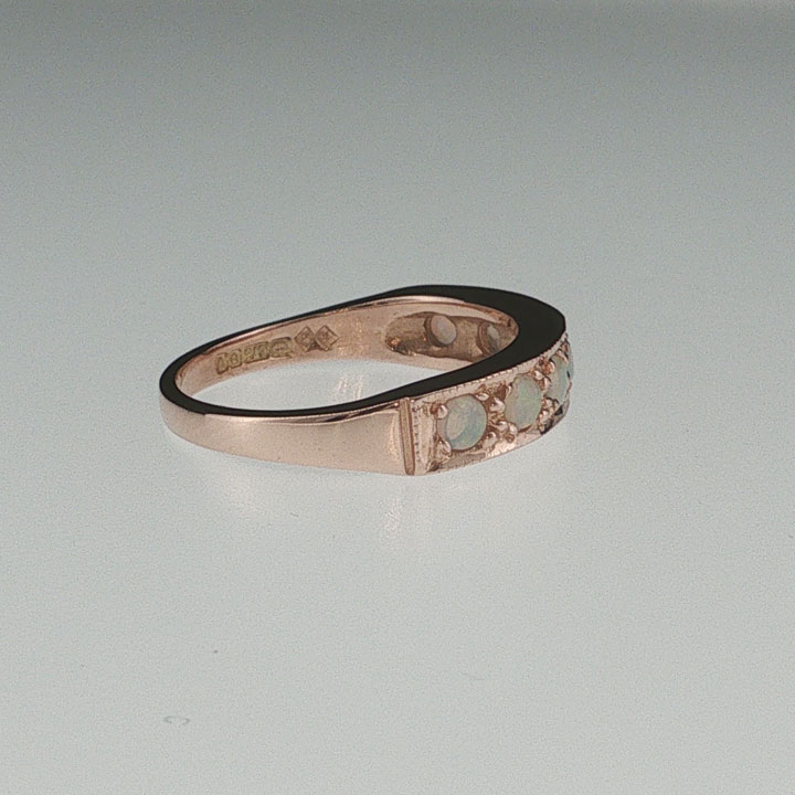 9ct Rose Gold Opal Band Ring - Image 4