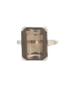 Vintage 9ct Gold Smokey Quartz Cocktail Ring