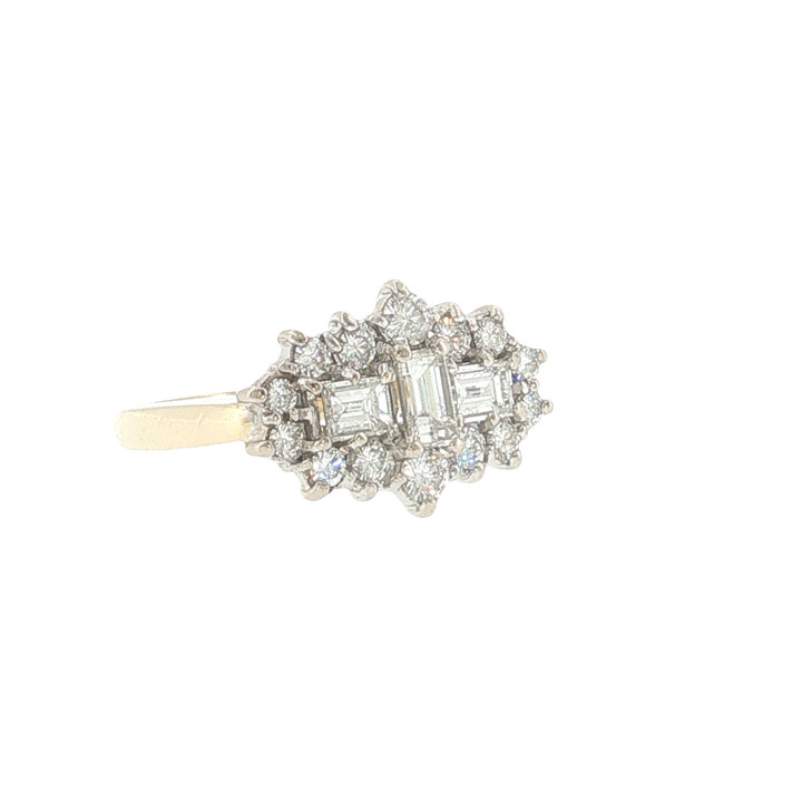 18ct Yellow Gold 1.75ct Diamond Cluster Ring - Image 3