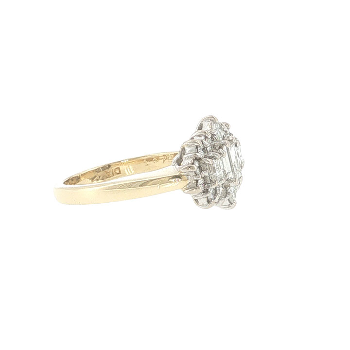 18ct Yellow Gold 1.75ct Diamond Cluster Ring - Image 4