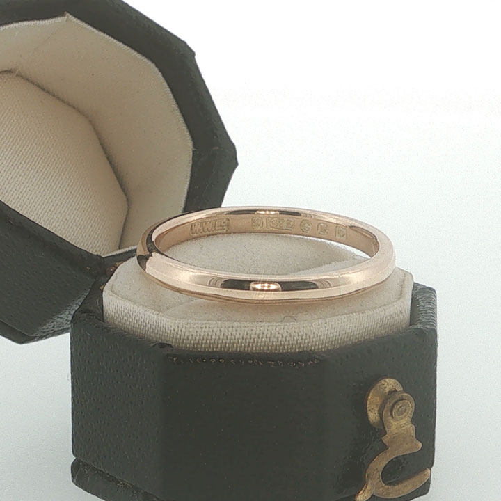 Vintage 9ct Rose Gold Wedding Band Ring size P