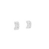 Sterling Silver Baguette CZ Half Hoop Stud Earring