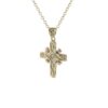 Vintage CYMRU 9ct Welsh Gold Celtic Diamond Cross Necklace