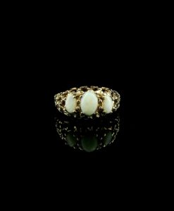 Vintage 9ct Gold Opal Trilogy Ring