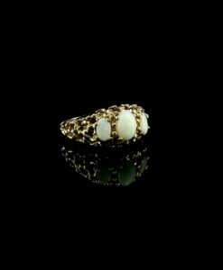 Vintage 9ct Gold Opal Trilogy Ring