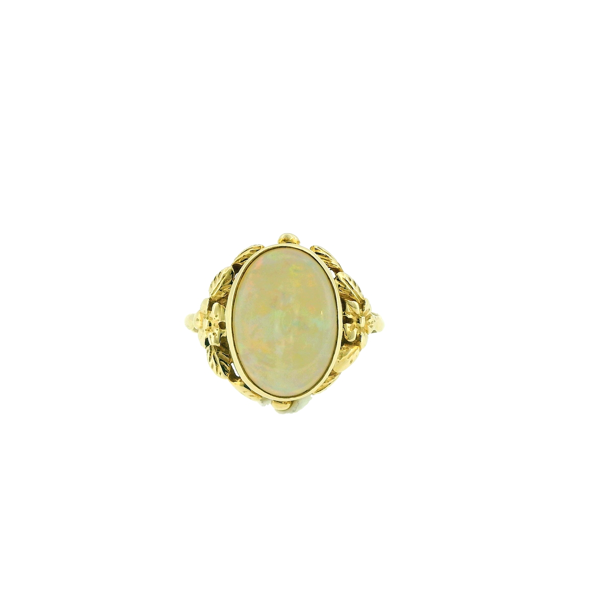 vintage floral opal ring
