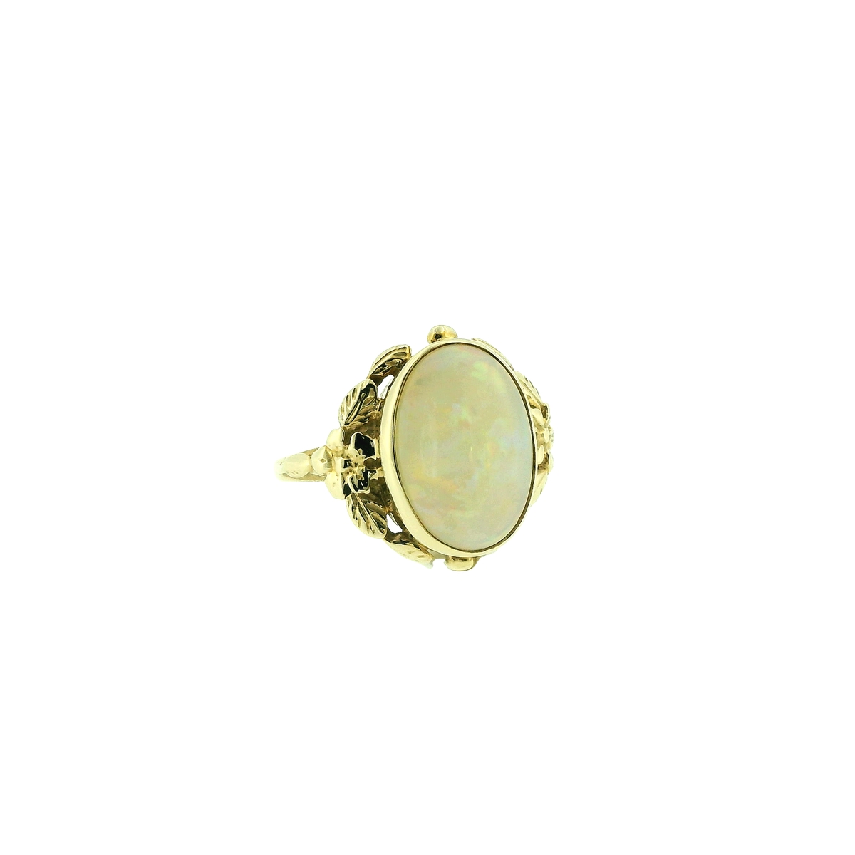 vintage floral opal ring