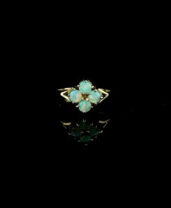Vintage 9ct Gold Opal Cluster Ring