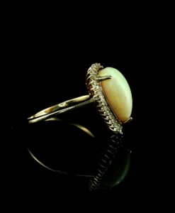 9ct Yellow Gold Pear-Shaped Opal & Diamond Cluster Ring - Image 3
