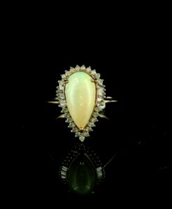 9ct Gold Opal and Diamond Cluster Ring
