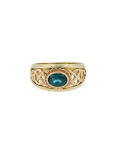 Vintage Clogau Gold Blue Topaz Ring