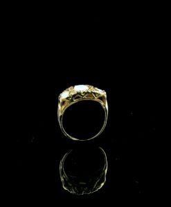 9ct Gold Opal and Diamond Boat Ring