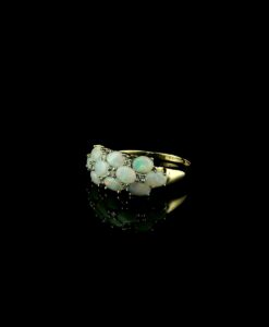 Vintage 9ct Gold Opal and Diamond Ring