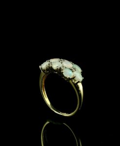Vintage 9ct Gold Opal and Diamond Ring