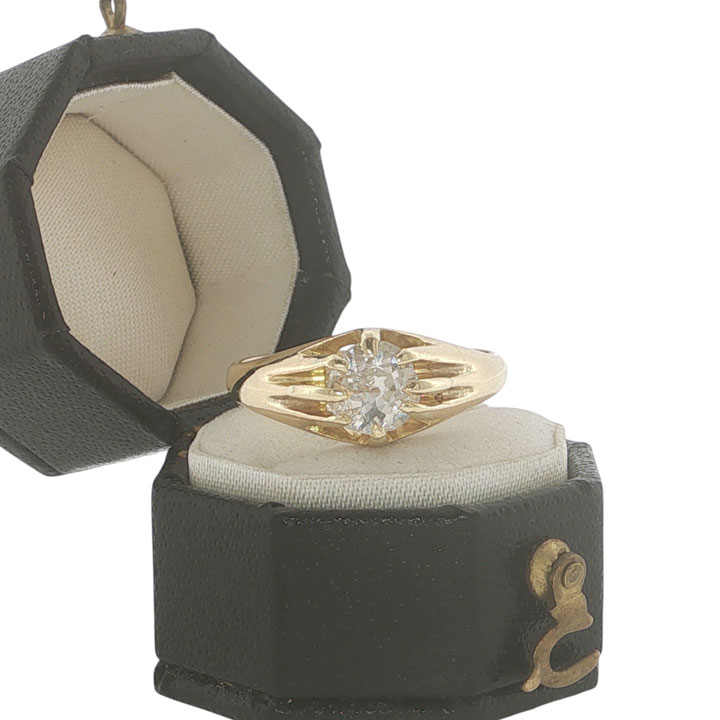 Vintage 18ct Yellow Gold 0.65ct Diamond Gypsy Ring