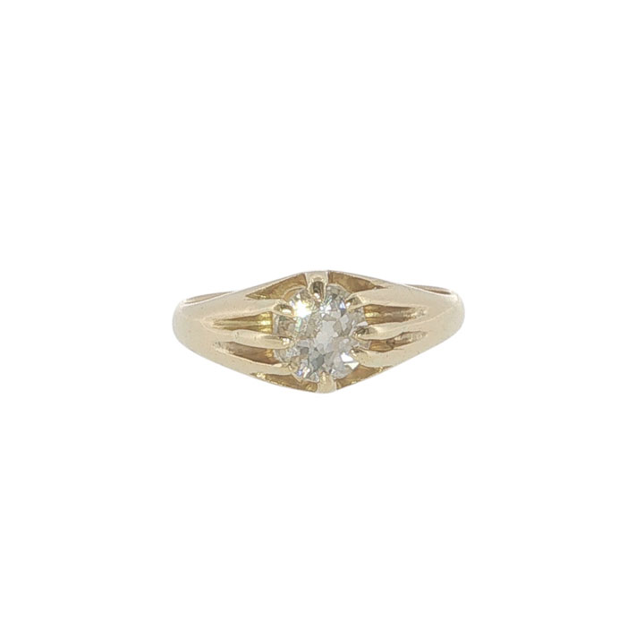 Vintage 18ct Yellow Gold 0.65ct Diamond Gypsy Ring