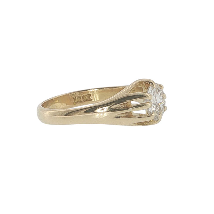 Vintage 18ct Yellow Gold 0.65ct Diamond Gypsy Ring