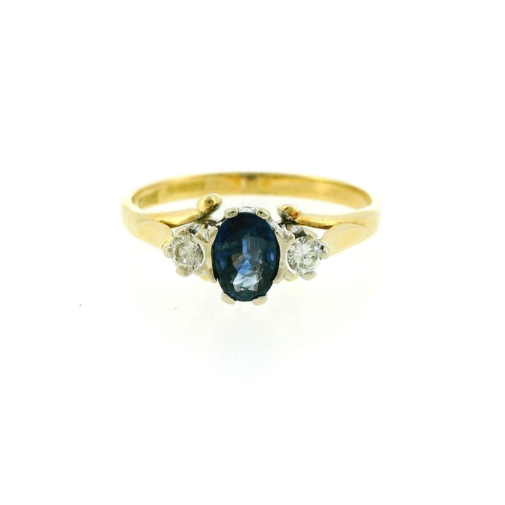 Vintage 18ct Gold Sapphire Diamond Ring