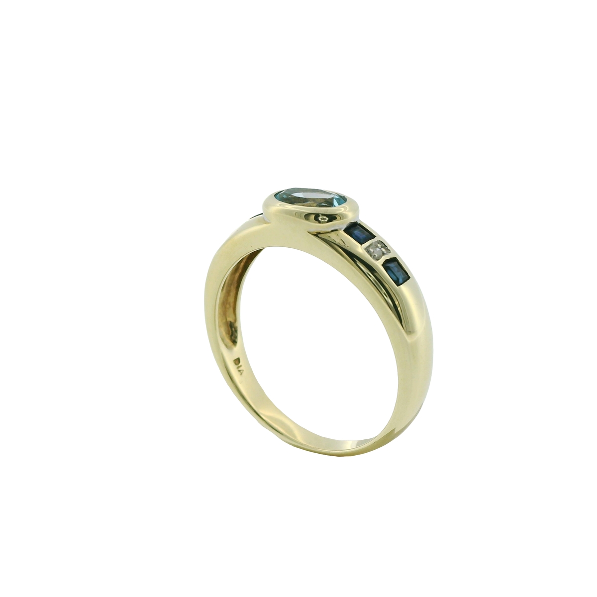 9ct Gold Aquamarine Sapphire Diamond Ring