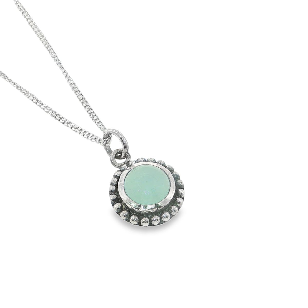 Sterling Silver Aqua Chalcedony Pendant