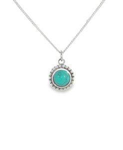 Sterling Silver Round Turquoise Pendant
