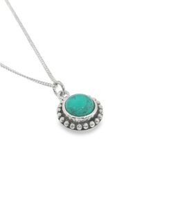 Sterling Silver Round Turquoise Pendant