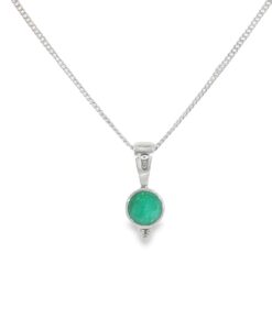 Sterling Silver Rustic Emerald Pendant