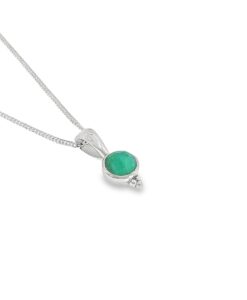 Sterling Silver Rustic Emerald Pendant
