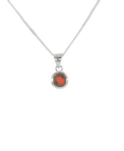 Sterling Silver Garnet Pendant