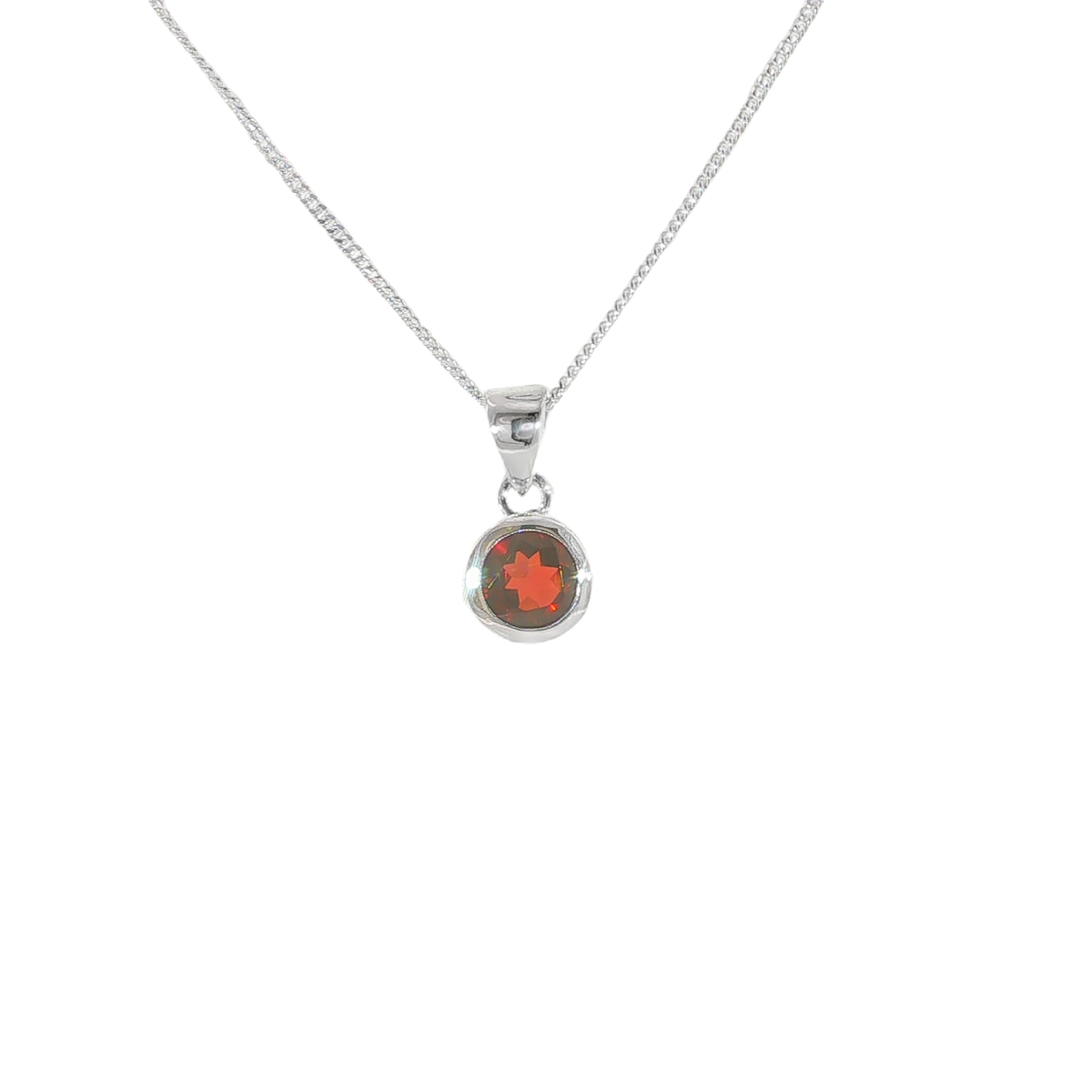 Sterling Silver Garnet Pendant