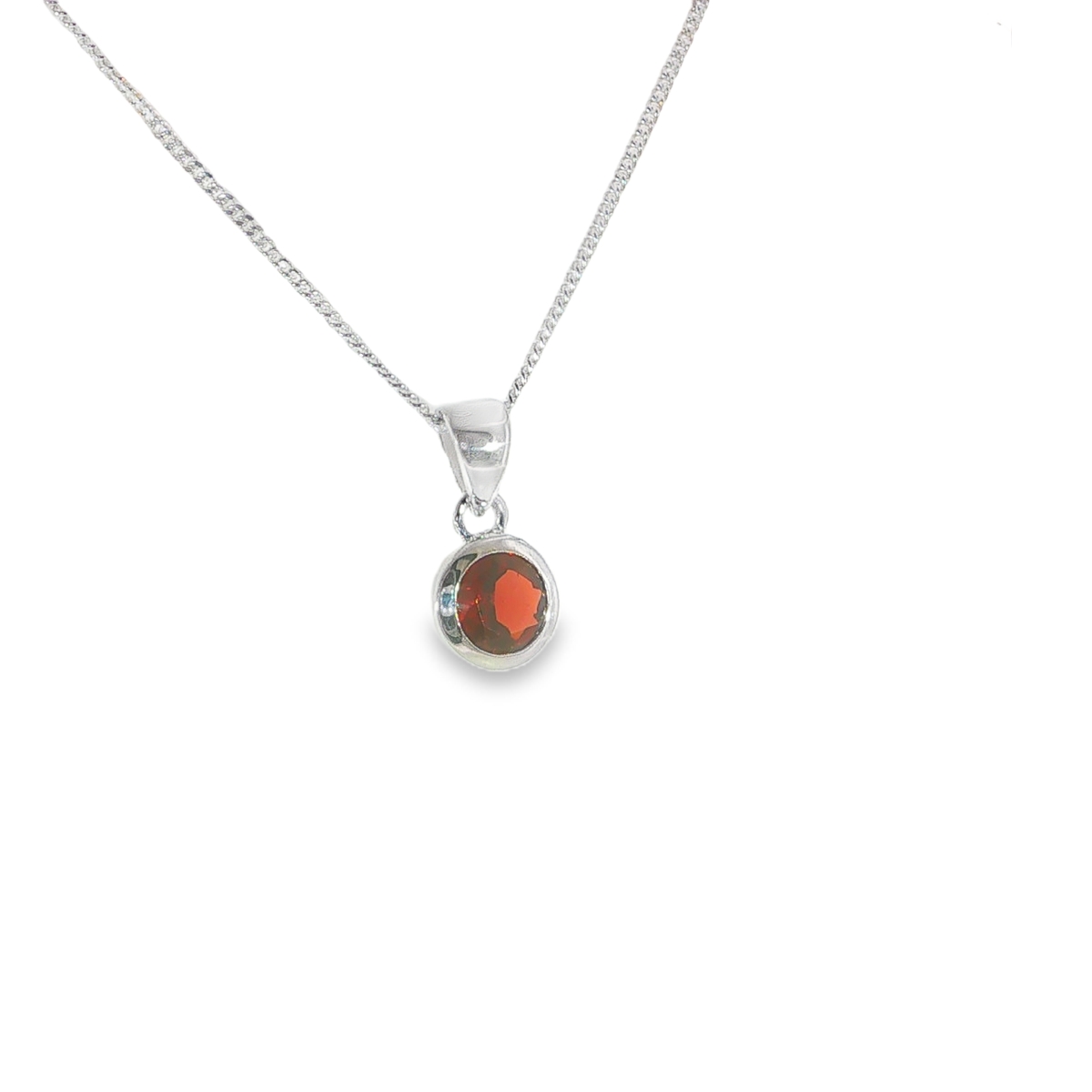 Sterling Silver Garnet Pendant