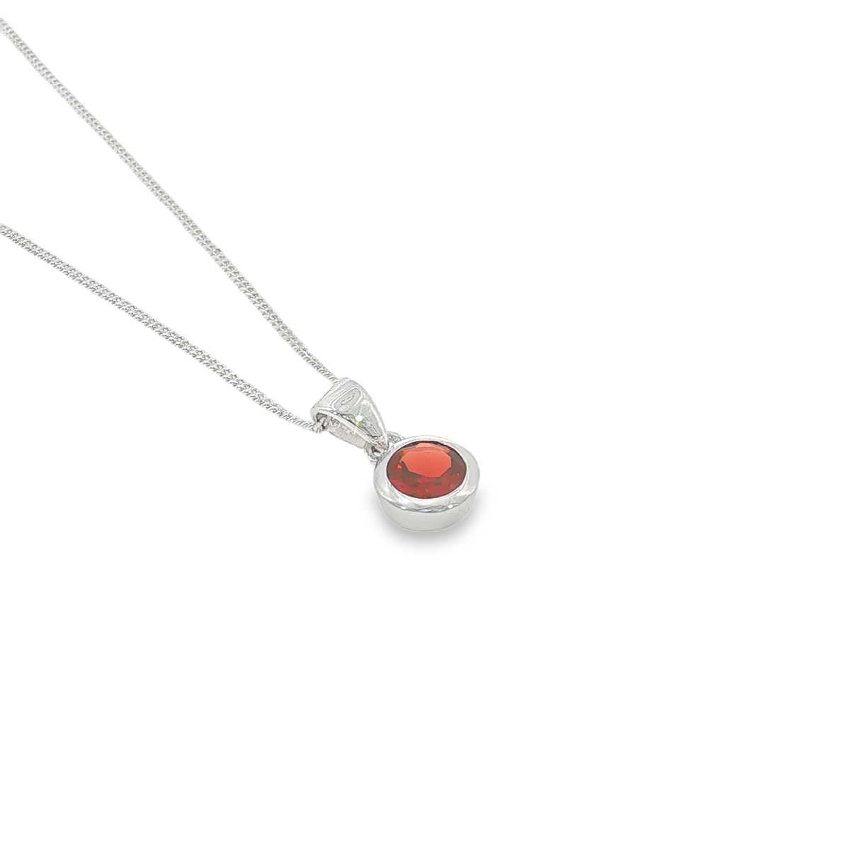 Sterling Silver Garnet Pendant