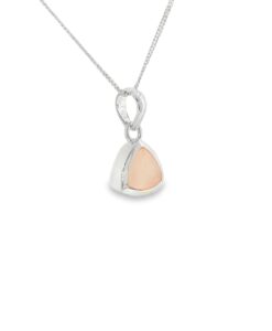 Sterling Silver Faceted Trillion Rose Quartz Pendant