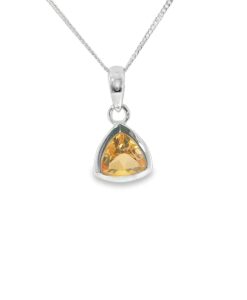 Sterling Silver Trillion Cut Citrine Pendant