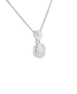 Sterling Silver Round Moonstone Pendant