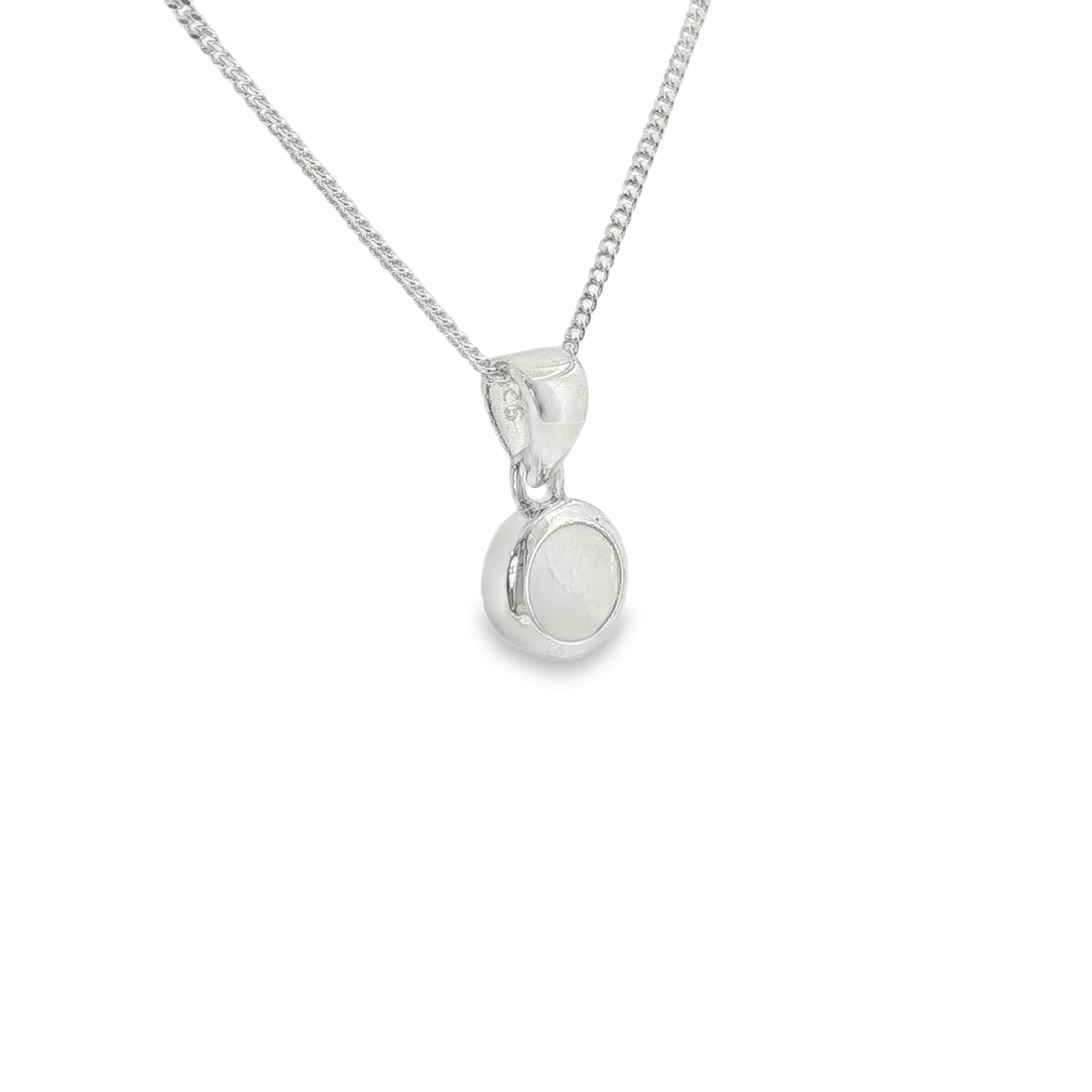 Sterling Silver Round Moonstone Pendant