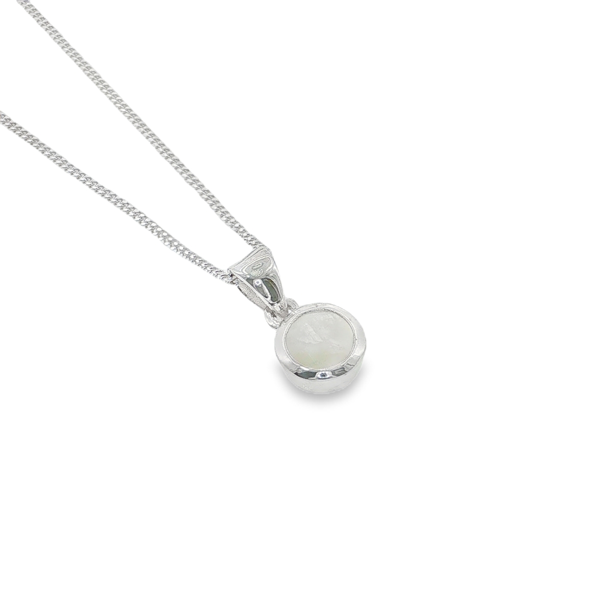 Sterling Silver Round Moonstone Pendant