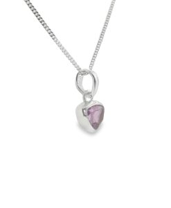 Sterling Silver Amethyst Trillion Pendant & Chain