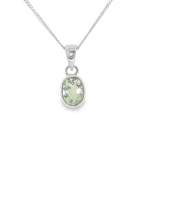 Silver Green Amethyst Pendant
